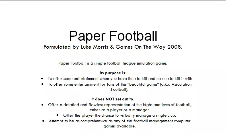 Paper Football
