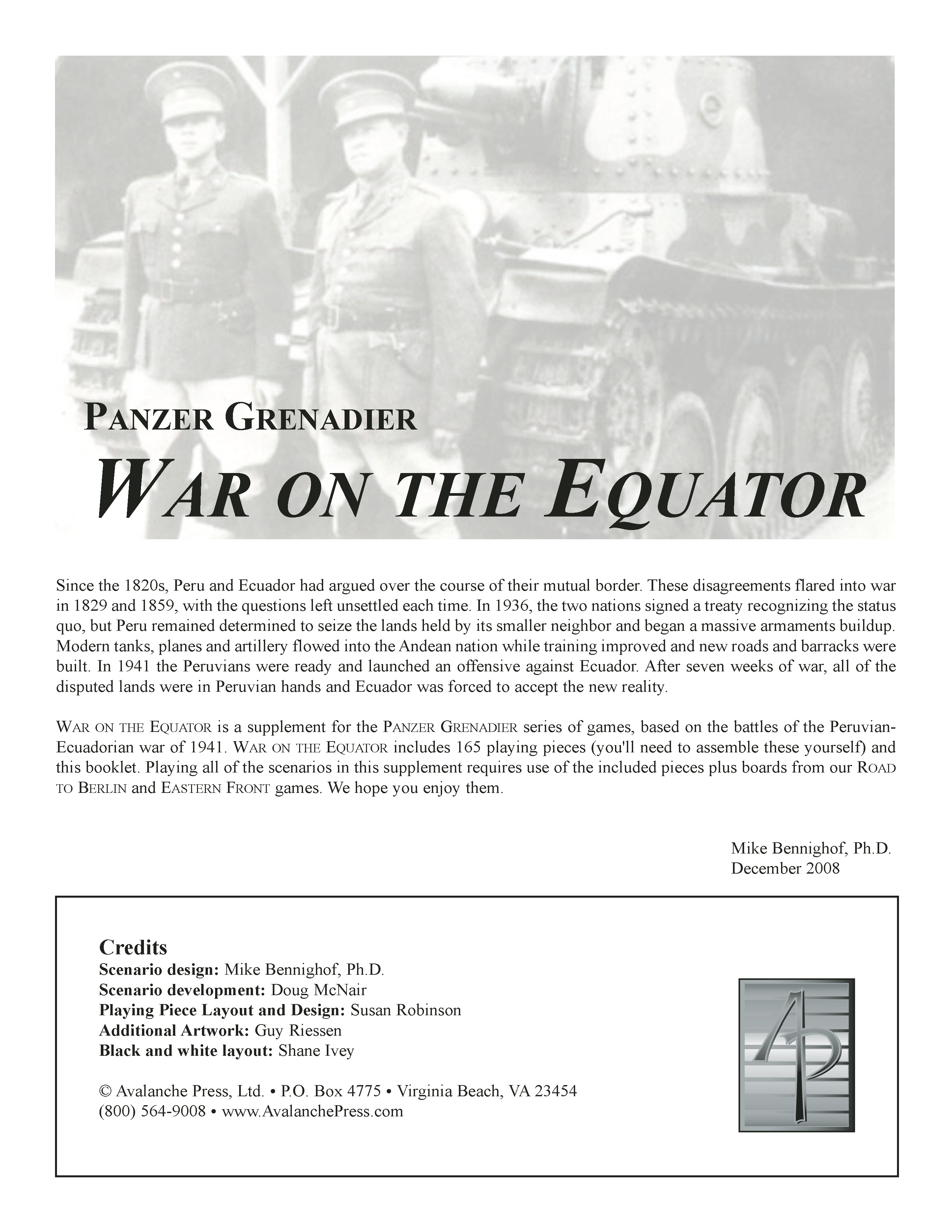 Panzer Grenadier: War on the Equator Panzer Grenadier: War on the Equator