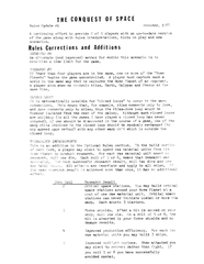 The Conquest of Space Rules Update #1