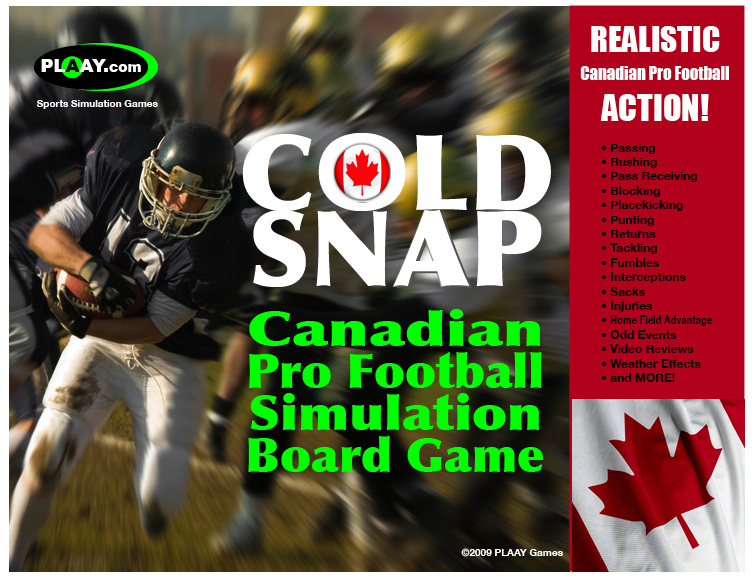 Cold Snap Canadian Pro Football Simulation Board Game Cold Snap Canadian Pro Football Simulation Board Game