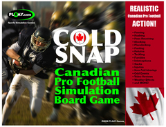 Cold Snap Canadian Pro Football Simulation Board Game