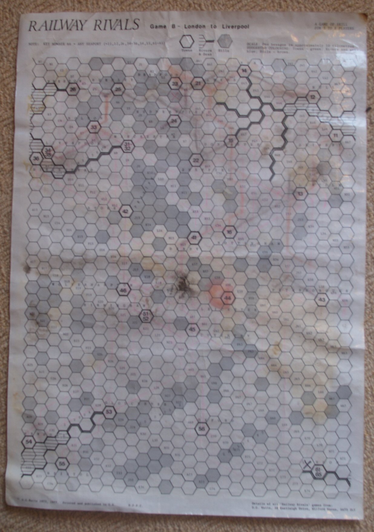Railway Rivals Map B: London to Liverpool