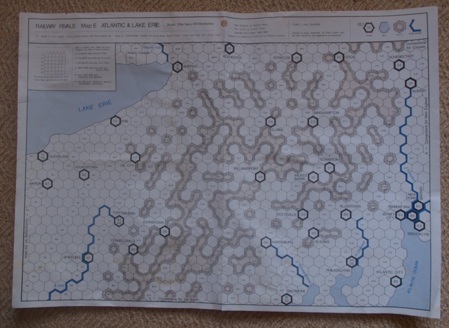 Railway Rivals Map E: Atlantic and Lake Erie