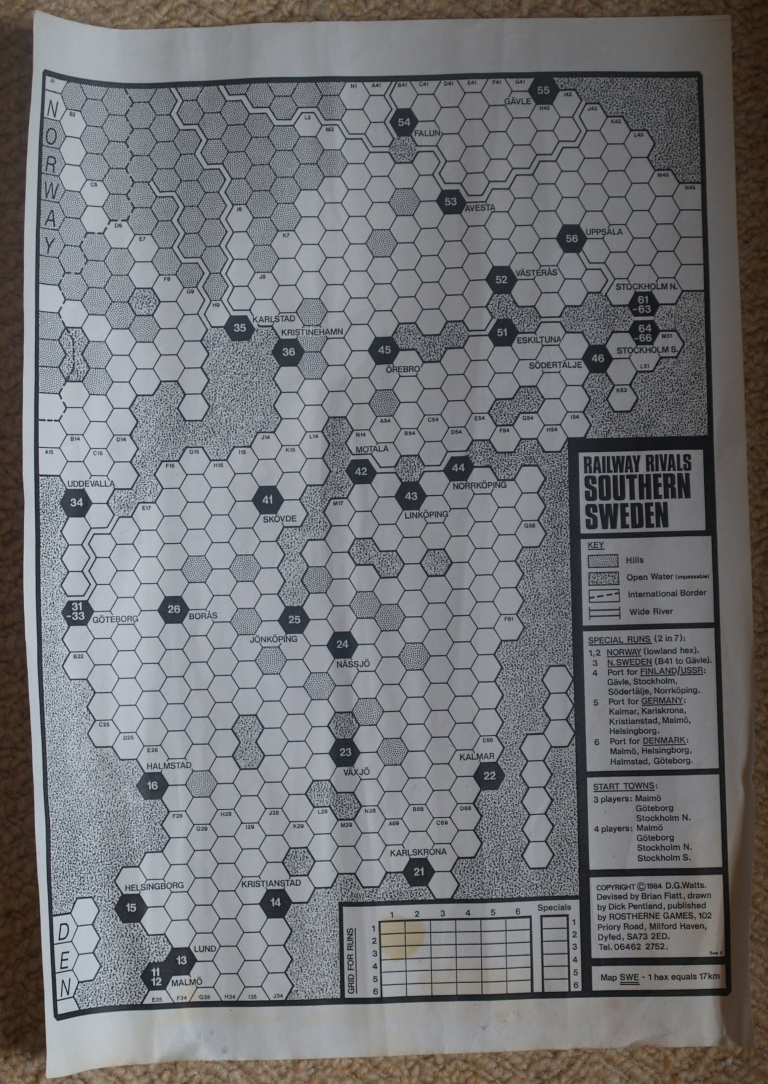 Railway Rivals Map SWE: Southern Sweden