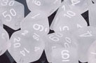 Frosted Clear / White 7 Dice Set - CHXLE545