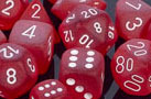 Frosted Red / White 7 Dice Set - CHXLE427