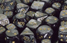 Lustrous Black / Gold 7 Dice Set - CHX27498