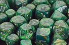 Lustrous Green / Silver 7 Dice Set - CHX27495