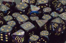 7-die Polyhedral Set - Lustrous Shadow / Gold 7 Dice Set - CHX27499