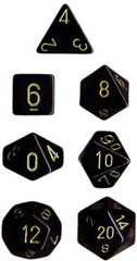 Opaque Black / Gold 7 Dice Set - CHX25428