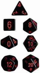 Opaque Black / Red 7 Dice Set - CHX25418