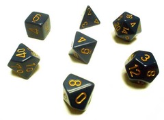 Opaque Blue / Gold 7 Dice Set - CHX25426