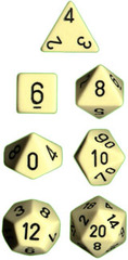 Opaque Ivory / Black 7 Dice set - CHX25400