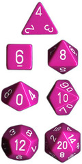 Light Purple w/White Opaque Polyhedral 7-die Set