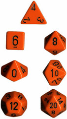 Orange w/Black Opaque Polyhedral 7-die Set