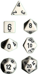 Opaque White / Black 7 Dice Set - CHX25401