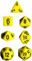 Yellow w/Black Opaque Polyhedral 7-die Set CHX25402