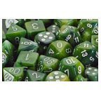 Phantom Green / White 7 Dice set - CHX27485