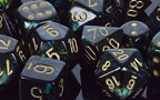 Scarab Jade / Gold 7 Dice Set - CHX27415