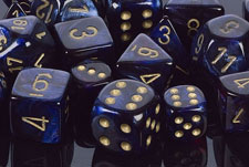 Scarab Royal Blue / Gold 7 Dice Set - CHX27427