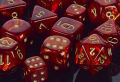 Scarab Scarlet / Gold 7 Dice Set - CHX27414