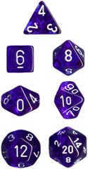 Translucent Blue / White 7 Dice Set - CHX23076