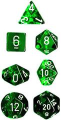 Translucent 7-Die Set Green w/White - CHX23075