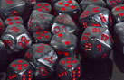 Velvet Black / Red 7 Dice Set - CHX27478