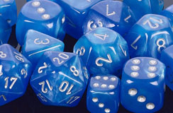 Velvet Bright Blue / Silver 7 Dice Set - CHX27479