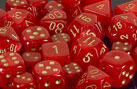 Velvet Red / Gold 7 Dice Set - CHX27474