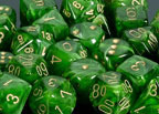 Vortex Green / Gold 7 Dice Set - CHX27435