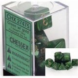 Velvet Green / Silver 7 Dice Set - CHX27475