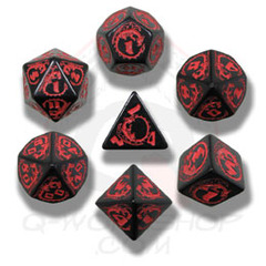 Black & Red Dragon Dice set