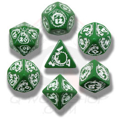 Green & White Dragon Dice set