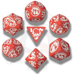 Red & White Dragon Dice set