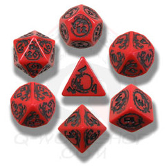 Red & Black Dragon Dice set