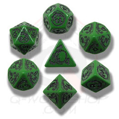 Green & Black Dragon Dice set