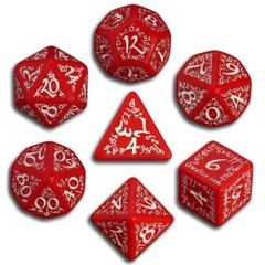 Red & White Elven 7 Dice set