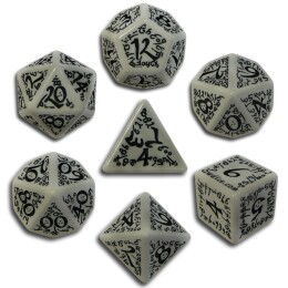 Grey & Black Elven 7 Dice set