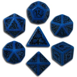 Blue & Black Elven 7 Dice set