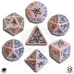 Cthulu Pink / Black 7 Dice Set