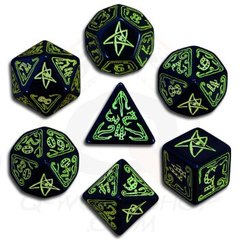 Cthulhu Black & Green 7 Dice set