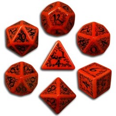 Red & Black Elven 7 Dice set