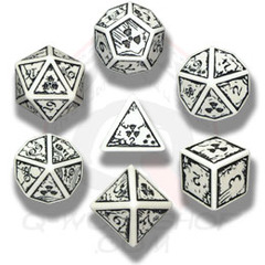 White & Black Nuke 7 Dice set