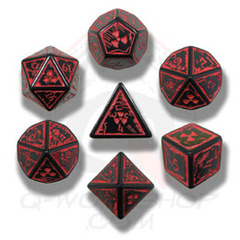 Black & Red Nuke 7 Dice set