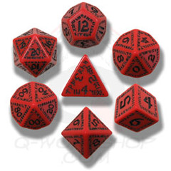 Red & Black Runic 7 Dice set