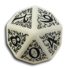 D-10 White & Black Elven 5 Dice set