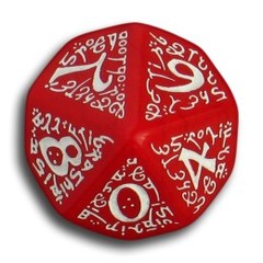 D-10 Red & White Elven 5 Dice set