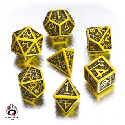 Yellow-Black Dwarven Dice Set