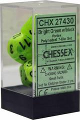 Bright Green w/black Polyhedral 7 Dice Set - CHX27430